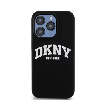   DKNY Liquid Silicone Arch Logo Apple iPhone 15 Pro Magsafe tok, fekete