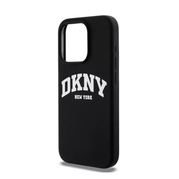 DKNY Liquid Silicone Arch Logo Apple iPhone 15 Pro Magsafe tok, fekete