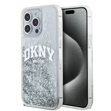   DKNY Liquid Glitter Arch Logo Apple iPhone 15 Pro tok, átlátszó