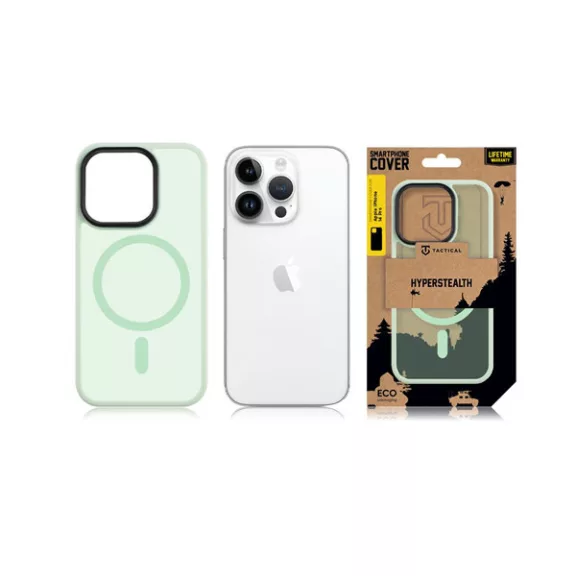 Tactical MagForce Hyperstealth Apple iPhone 14 Pro Magsafe hátlap tok, áttetsző/világoszöld