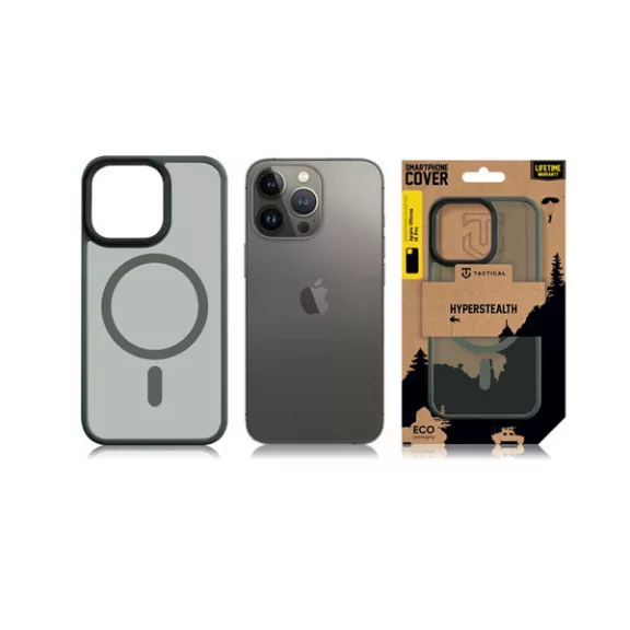 Tactical MagForce Hyperstealth Apple iPhone 13 Pro Magsafe hátlap tok, áttetsző/sötétszöld
