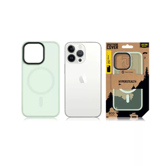 Tactical MagForce Hyperstealth Apple iPhone 13 Pro Magsafe hátlap tok, áttetsző/világoszöld