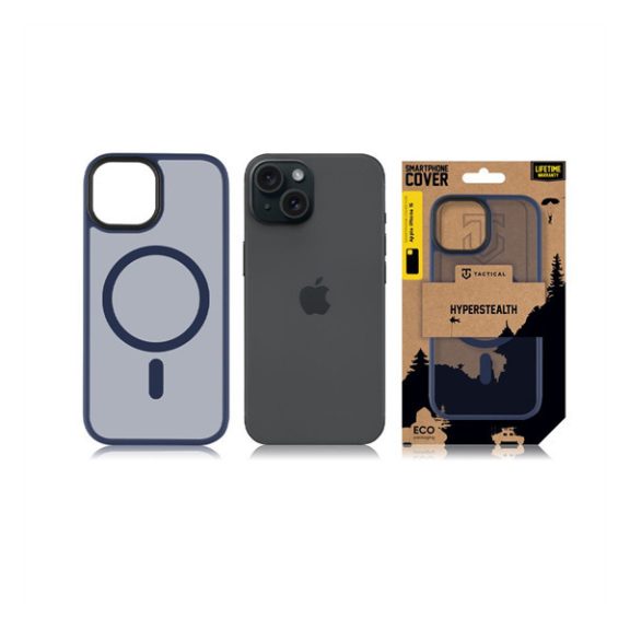 Tactical MagForce Hyperstealth Apple iPhone 15 Magsafe hátlap tok, áttetsző/sötétkék