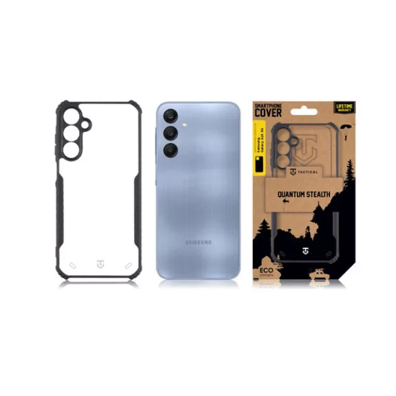 Tactical Quantum Stealth Samsung Galaxy A25 5G hátlap tok, átlátszó/fekete