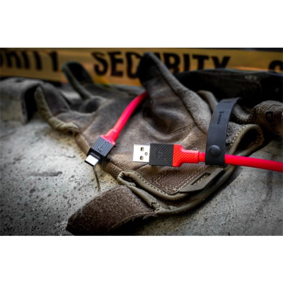 Tactical Fat Man USB-C / USB-C töltő- és adatkábel, 1m, piros