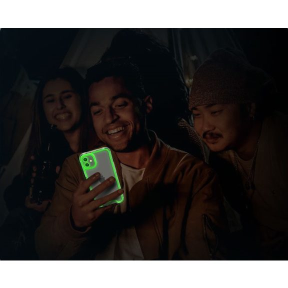 Apple iPhone 11 foszforeszkáló / sötétben világító szilikon tok, rózsaszín