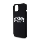 DKNY Liquid Silicone Arch Logo MagSafe iPhone 15 Plus hátlap tok, fekete