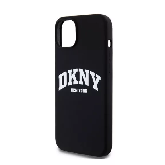 DKNY Liquid Silicone Arch Logo MagSafe iPhone 15 Plus hátlap tok, fekete