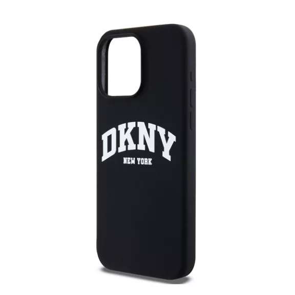 DKNY Liquid Silicone Arch Logo MagSafe iPhone 15 Pro Max hátlap tok, fekete