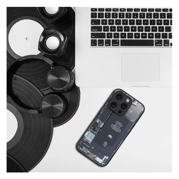 Tech iPhone 15 Pro szilikon hátlap tok, szürke