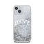DKNY Liquid Glitter Arch Logo iPhone 14 hátlap tok, átlátszó