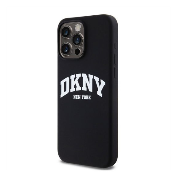 DKNY Liquid Silicone Arch Logo iPhone 12/12 Pro Magsafe hátlap tok, fekete