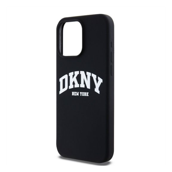 DKNY Liquid Silicone Arch Logo iPhone 12/12 Pro Magsafe hátlap tok, fekete
