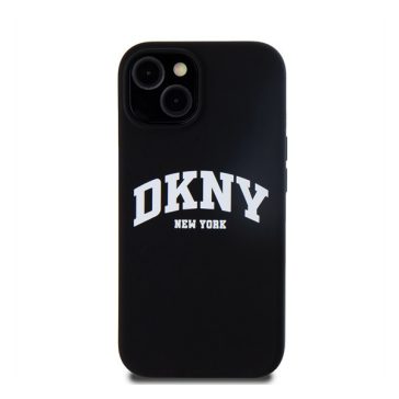   DKNY Liquid Silicone Arch Logo iPhone 14 Magsafe hátlap tok, fekete