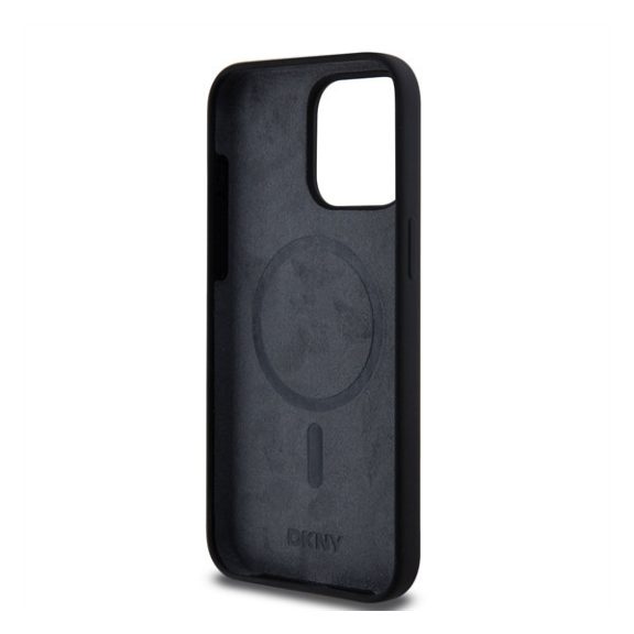 DKNY Liquid Silicone Arch Logo iPhone 14 Pro Max Magsafe hátlap tok, fekete