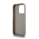 DKNY PU Leather Checkered Pattern and Stripe iPhone 14 Pro hátlap tok, bézs