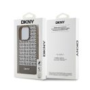 DKNY PU Leather Repeat Pattern Bottom Stripe iPhone 13 Pro Max hátlap tok, barna