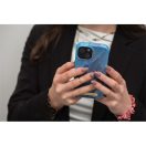 Forcell F-Protect Mirage Apple iPhone 15 Magsafe kompatibilis hátlap tok, madártoll minta, kék