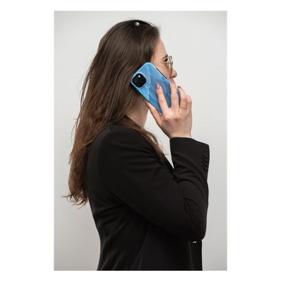 Forcell F-Protect Mirage Apple iPhone 15 Pro Magsafe kompatibilis hátlap tok, madártoll minta, kék