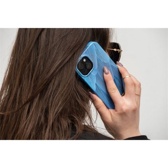 Forcell F-Protect Mirage Apple iPhone 15 Pro Magsafe kompatibilis hátlap tok, madártoll minta, kék