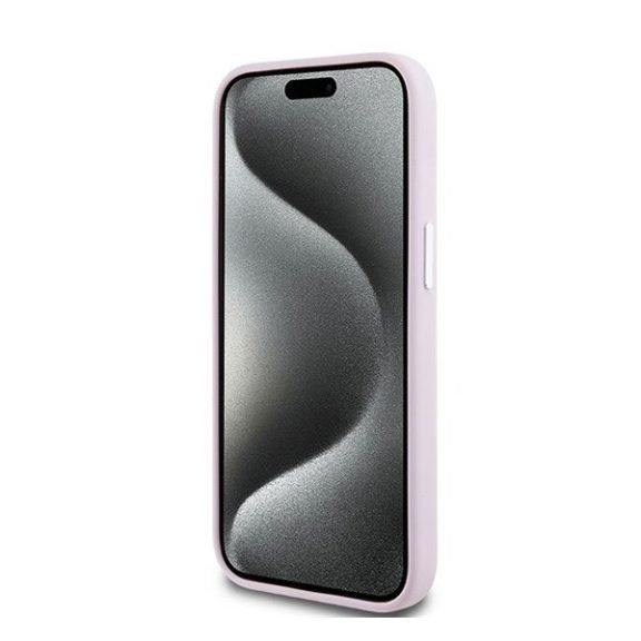 DKNY Liquid Silicone Small Metal Logo Apple iPhone 15 Plus / 14 Plus Magsafe hátlap tok, rózsaszín, DKHMP15MSMCHLP