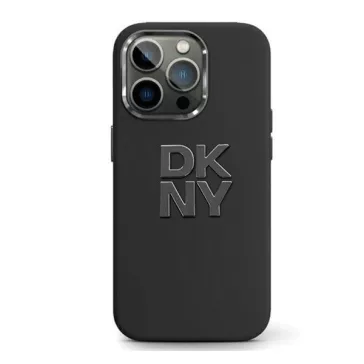   DKNY Liquid Silicone Metal Logo Apple iPhone 15 Pro Max hátlap tok, fekete, DKHCP15XSMCBSK
