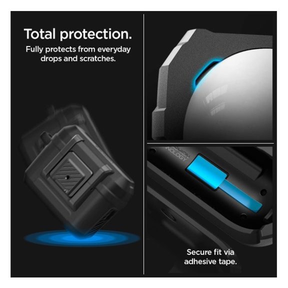 Spigen Lock Fit Airpods Pro (2nd Gen) fülhallgató tok, matt fekete