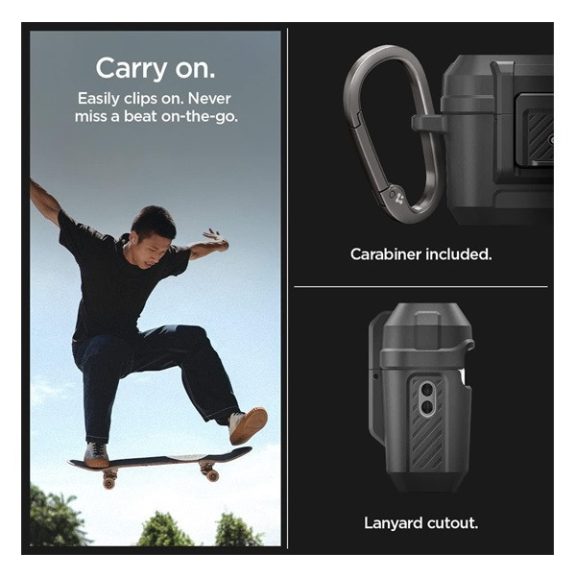 Spigen Lock Fit Airpods Pro (2nd Gen) fülhallgató tok, matt fekete