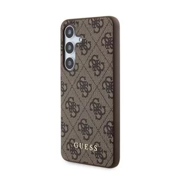   Guess 4G Metal Gold Logo Samsung Galaxy A35 hátlap tok, barna, GUOHCSA35G4GFBR