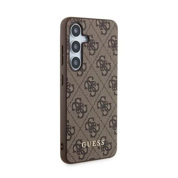 Guess 4G Metal Gold Logo Samsung Galaxy A35 hátlap tok, barna, GUOHCSA35G4GFBR