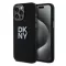 DKNY Liquid Silicone Metal Logo  Apple iPhone 15 Pro hátlap tok, fekete, DKHCP15LSMCBSK