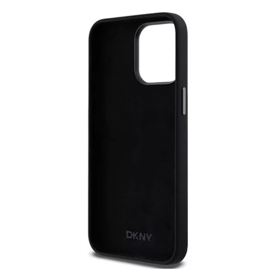DKNY Liquid Silicone Metal Logo  Apple iPhone 15 Pro hátlap tok, fekete, DKHCP15LSMCBSK