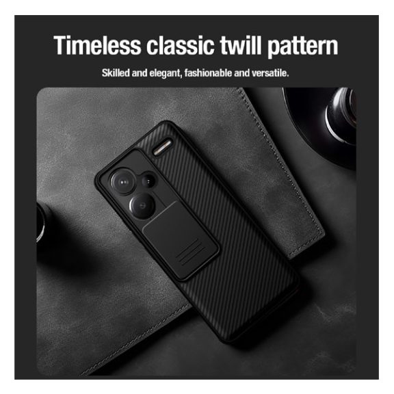 Nillkin CamShield Pro Xiaomi Redmi Note 13 Pro+ 5G hátlap tok, fekete