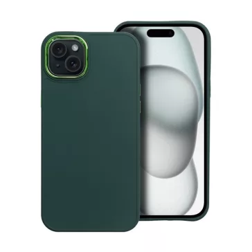   Frame iPhone 15 Plus közepesen ütésálló tok kameravédő kerettel, zöld
