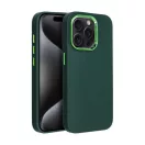 Frame iPhone 15 Pro közepesen ütésálló tok kameravédő kerettel, zöld