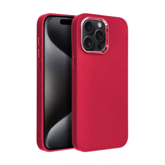 Frame iPhone 15 Pro Max közepesen ütésálló tok kameravédő kerettel, magenta