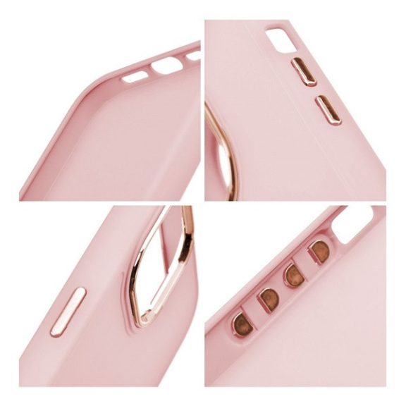 Frame iPhone 15 Pro Max közepesen ütésálló tok kameravédő kerettel, rózsaszín