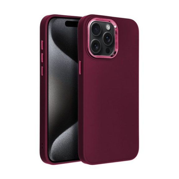 Frame iPhone 15 Pro Max közepesen ütésálló tok kameravédő kerettel, lila