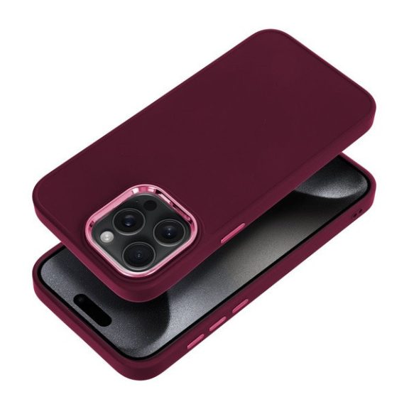 Frame iPhone 15 Pro Max közepesen ütésálló tok kameravédő kerettel, lila