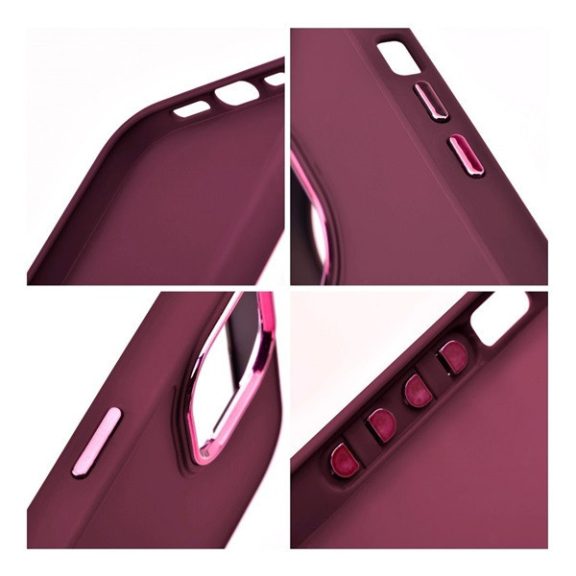 Frame iPhone 15 Pro Max közepesen ütésálló tok kameravédő kerettel, lila