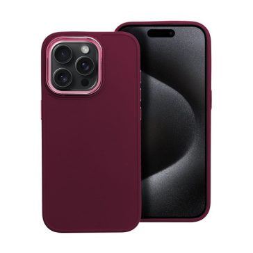   Frame iPhone 15 Pro közepesen ütésálló tok kameravédő kerettel, lila