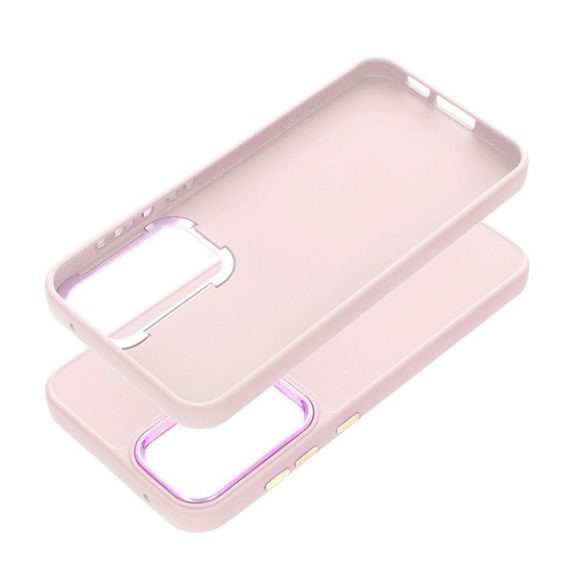 Frame Samsung Galaxy S23 FE közepesen ütésálló tok kameravédő kerettel, rózsaszín