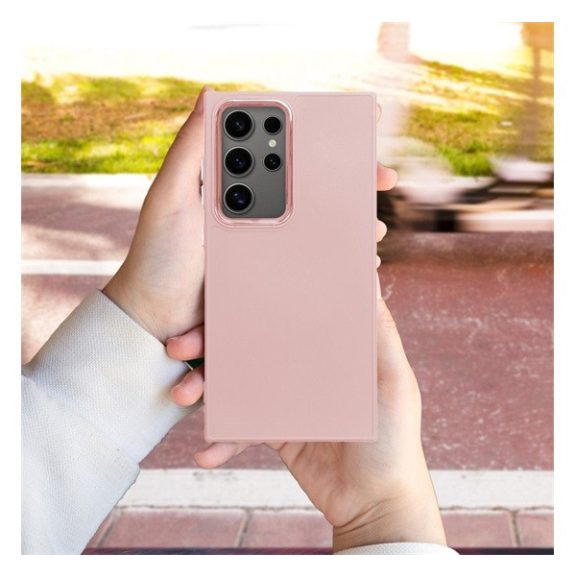 Frame Samsung Galaxy S23 FE közepesen ütésálló tok kameravédő kerettel, rózsaszín