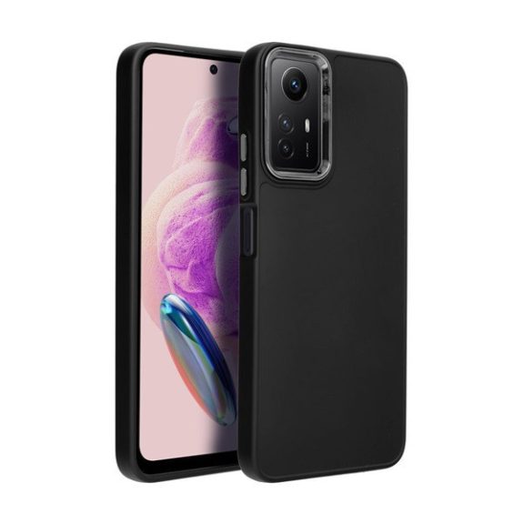 Frame Xiaomi Redmi Note 12S közepesen ütésálló tok kameravédő kerettel, fekete