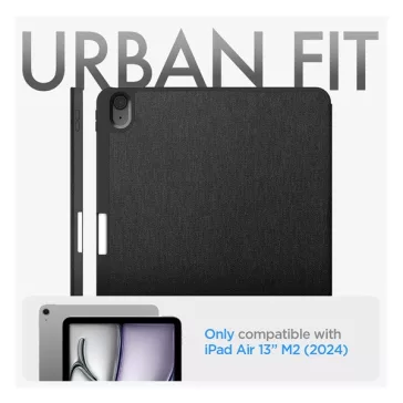   Spigen Urban Fit Apple iPad Air 13" (2024 / 2025) oldalra nyíló tok, fekete