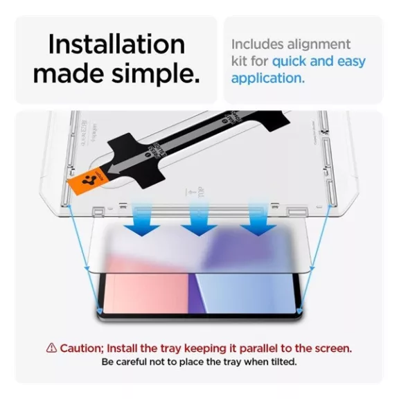 Spigen Glas.tR EZ Fit Apple  iPad Air 11" (2024 / 2025 / 2026) tempered kijelzővédő fólia felhelyező kerettel (1db)