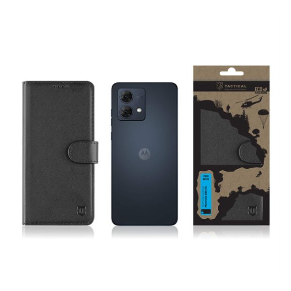 Tactical Field Notes Motorola G84 5G, flip/oldalra nyíló tok, fekete