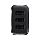 Baseus kompakt gyorstöltő 3x USB, 17W, Fekete
