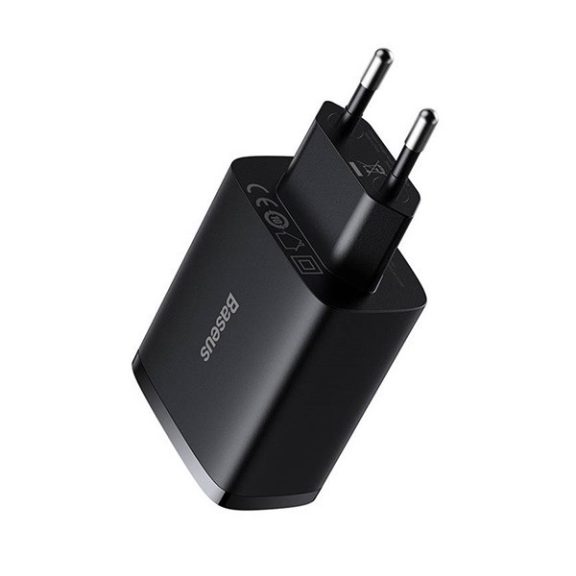 Baseus kompakt gyorstöltő 3x USB, 17W, Fekete