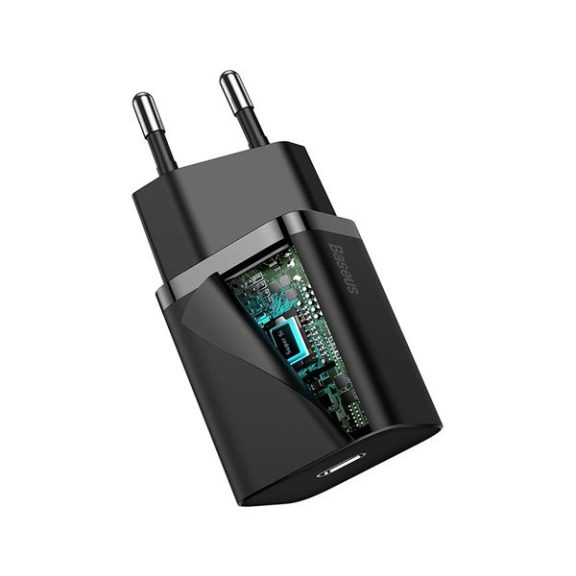 Baseus Super Si USB-AUSB-C gyorstöltő 1 m-es USB-AUSB-C-Lightning kábellel, 20W, fekete
